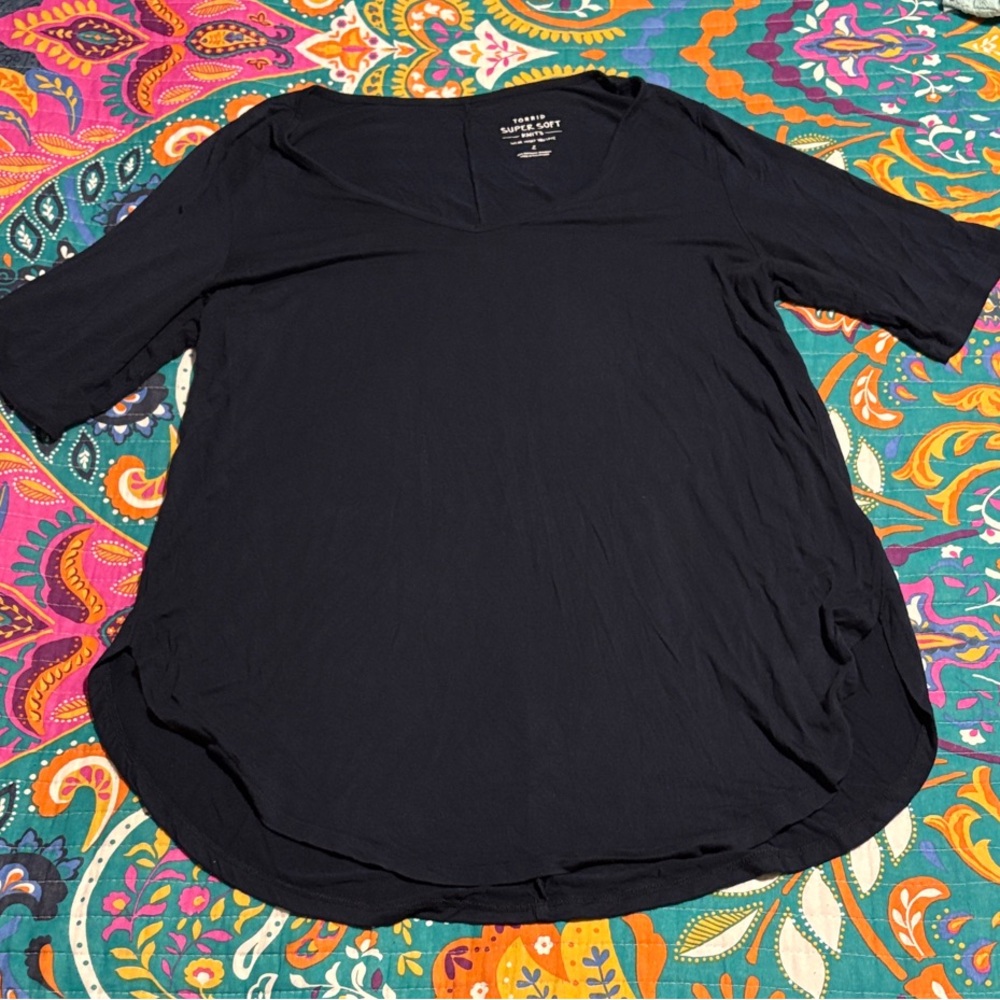 Torrid Women's Navy Blue Half Sleeve Tunic